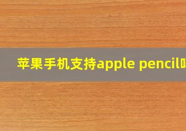 苹果手机支持apple pencil吗